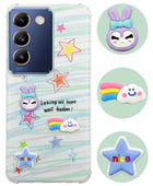 For Vivo T3 5G Back Cover Case (3D Cute Cartoons | Hard Back Side Soft | Matte Premium Finish | HD Printing)