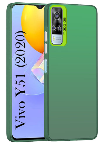 For Vivo Y51 (2020) Hard Back Cover Case (Velvet Touch | Professional Glossy Finish | Camera Protection Bump)