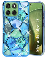 For Motorola Moto Edge 60 Back Cover Case Compatible With ( Dual Design Glitter Sparkle and Detachable Diamond Print Case | Soft and Flexible)