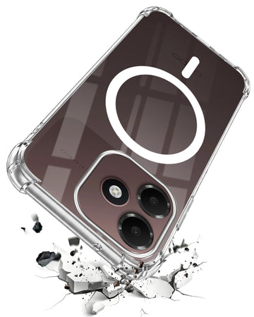 For Oppo A6c 4G Back Cover Shockproof Crystal-Clear (Magsafe Wireless Support | Drop & Camera Protection | Hard Polycarbonate)
