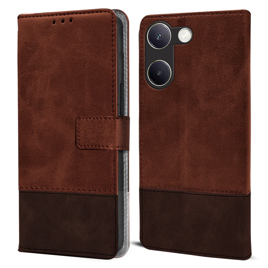For Vivo Y200 Pro 5G  Flip Cover Case ( Professional Dual Leather Wallet with Magnetic Closure)