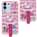 For Vivo iQOO Z10x Back Cover Case (3D Cute Heart Strap Holder | Camera Protection | Designer Girls Print)