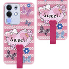 For Vivo iQOO Z10x Back Cover Case (3D Cute Heart Strap Holder | Camera Protection | Designer Girls Print)