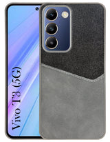 For Vivo T3 Back Cover Case (Dual PU Leather Stitch | Professional Minimalist | Soft and Flexible)