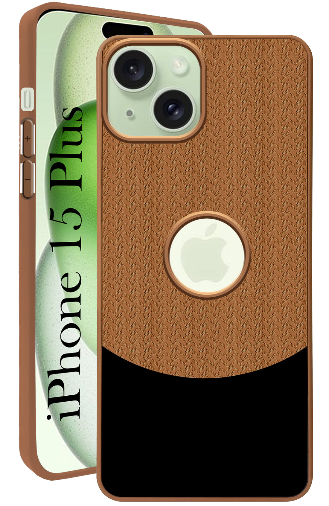 For iPhone 15 Plus Back Cover Case (Elegant PU Leather Finish | Premium Minimalist Professional | Camera Protection Bump)