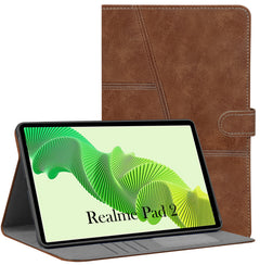 For Flip Case Folio Cover Realme Pad 2 10 Inch (PU Leather | Multi-Angle Smart Stand | Card Storage Slots | Silicone Back Pouch)