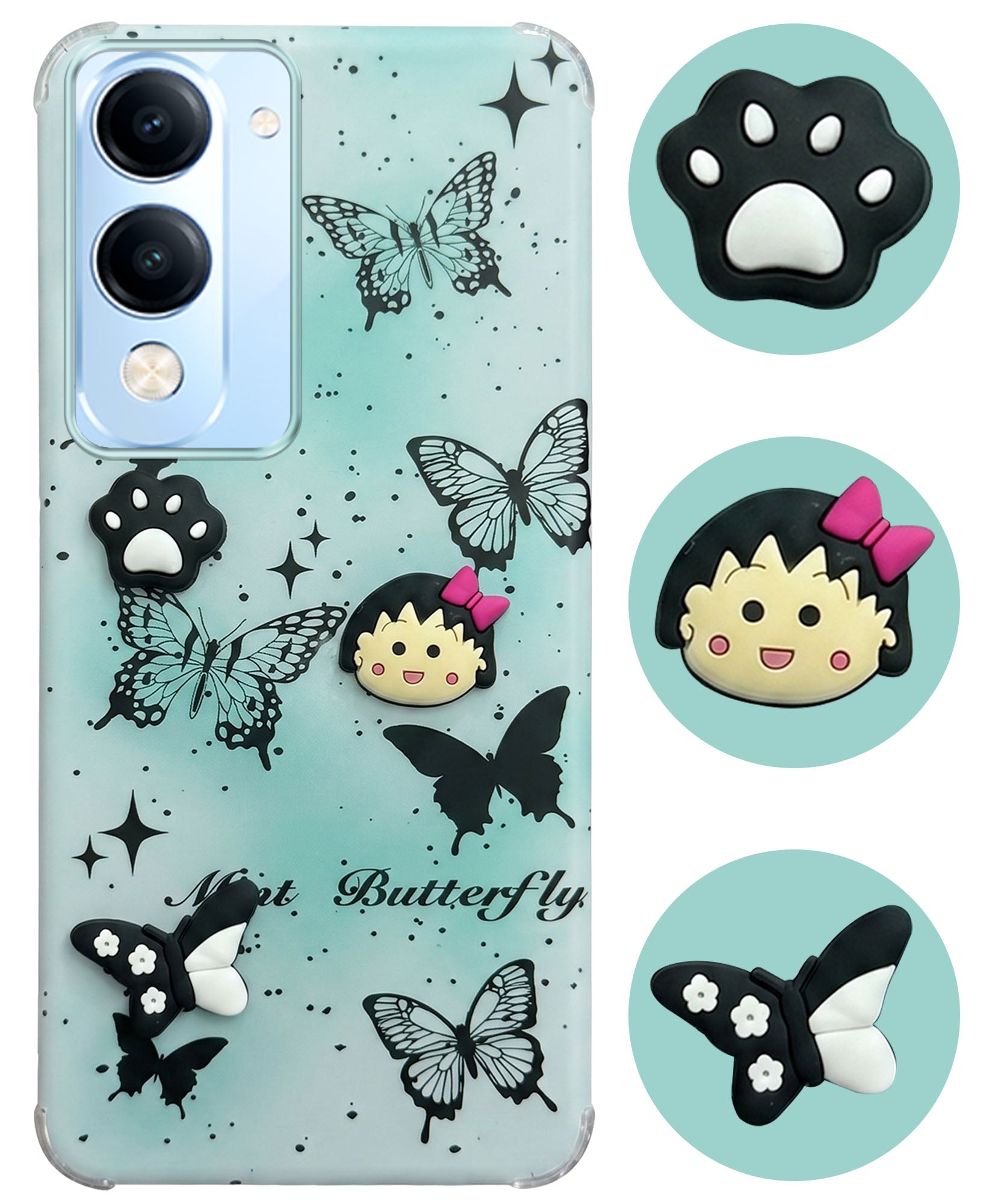 For Vivo iQOO Z10 Lite Back Cover Case (3D Cute Cartoons | Hard Back Side Soft | Matte Premium Finish | HD Printing)