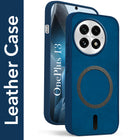 For OnePlus 13 Back Cover Case Leather Finish (MagSafe Compatible Wireless Charging | Soft Touch | Camera Bump Protection)