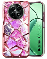 For Realme C65 5G Back Cover Case ( Dual Design Glitter Sparkle and Detachable Diamond Print Case | Soft and Flexible)