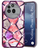 For Nothing Phone 3A Pro 5G Back Cover Case ( Dual Design Glitter Sparkle and Detachable Diamond Print Case | Soft and Flexible)
