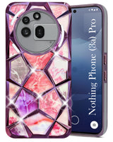For Nothing Phone 3A Pro 5G Back Cover Case ( Dual Design Glitter Sparkle and Detachable Diamond Print Case | Soft and Flexible)