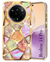 For Realme 14 Pro Back Cover Case (Dual Design Glitter Sparkle and Detachable Diamond Print Case | Soft and Flexible)