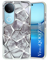 For Vivo iQOO Z10R Back Cover Case ( Dual Design Glitter Sparkle and Detachable Diamond Print Case | Soft and Flexible)