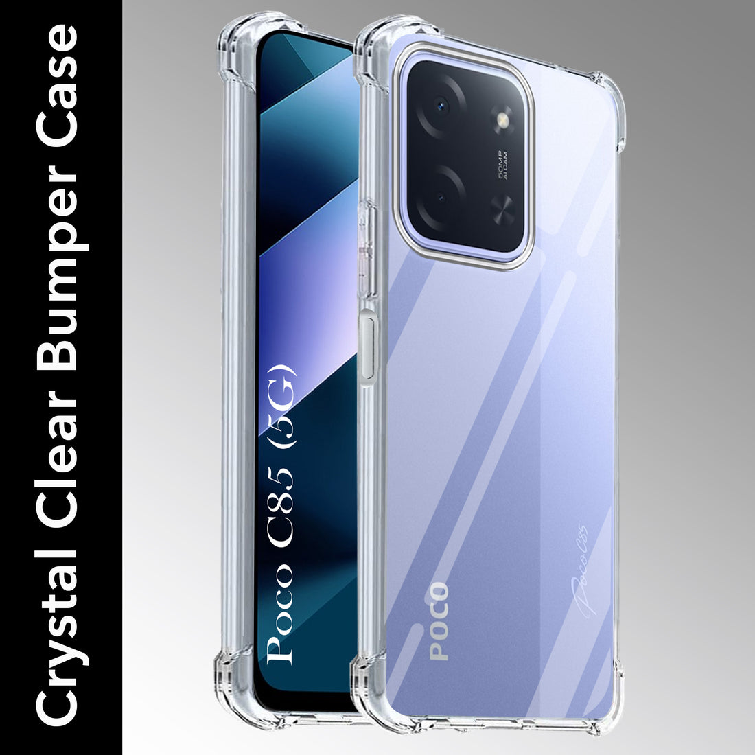 For Poco C85 5G Back Cover Case Crystal-Clear Shockproof | Drop & Camera Protection | Hard Polycarbonate)