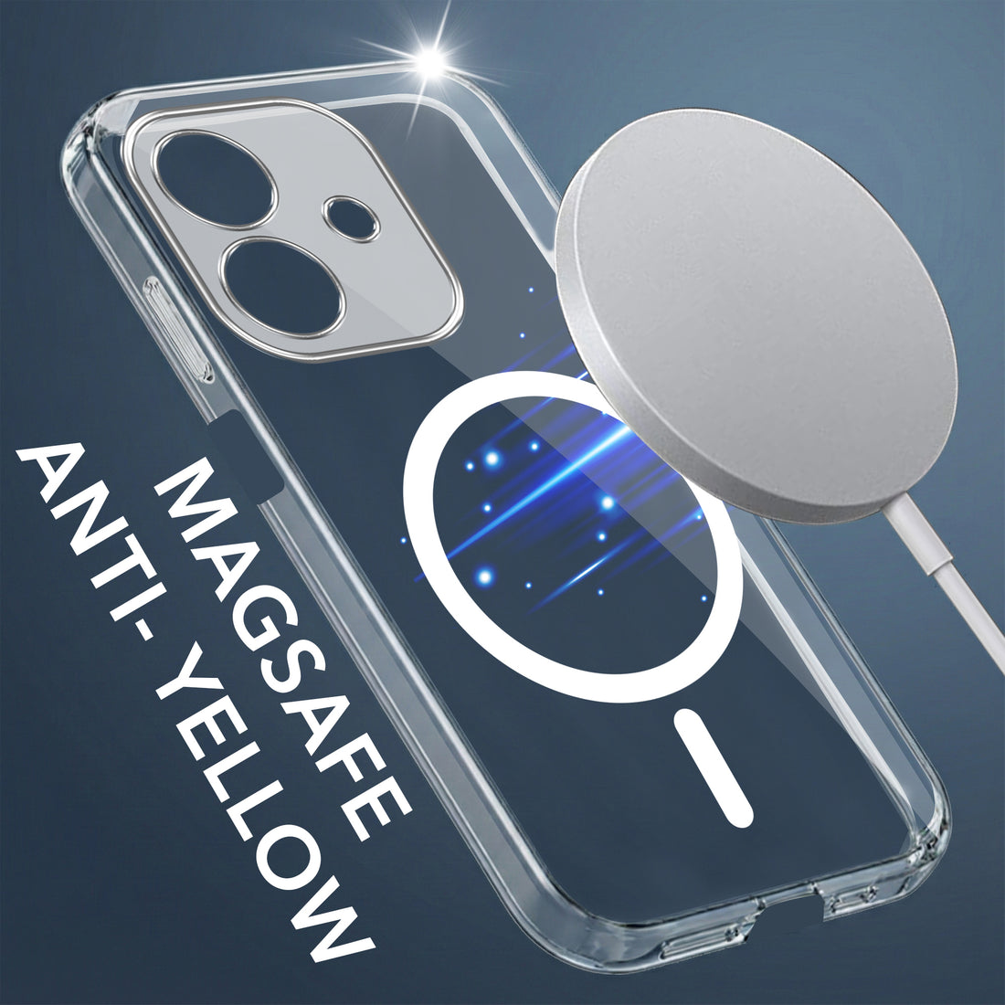 For Oppo A3X (4G/5G) | Oppo A3 5G Back Cover Case Lifetime Anti-Yellow MagSafe Compatible Clear (Sleek Hard Crystal | Shockproof and Camera Protection)