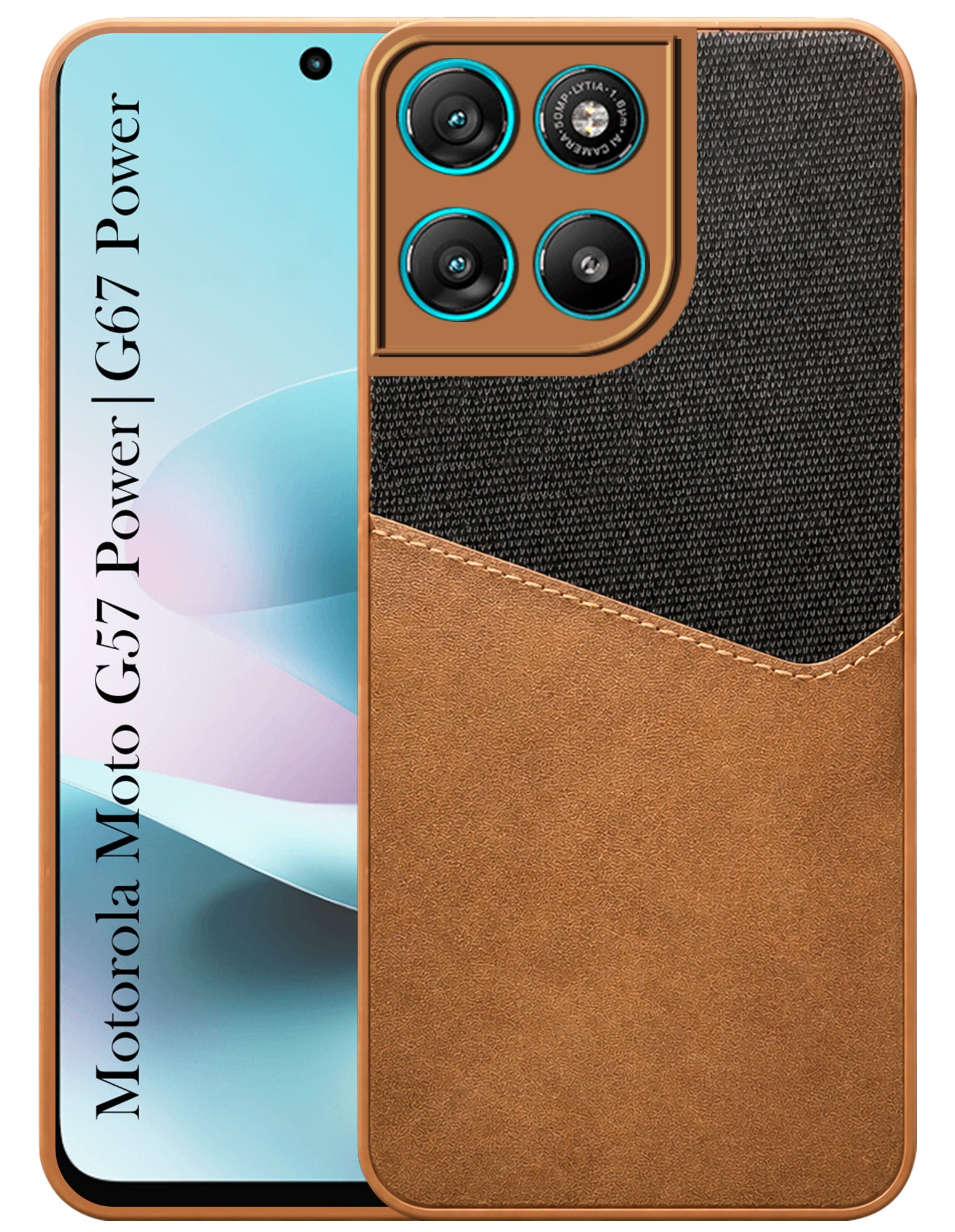 For Motorola Moto G67 Power | G57 Power Back Cover Case (Dual PU Leather Stitch | Professional Minimalist | Soft and Flexible)