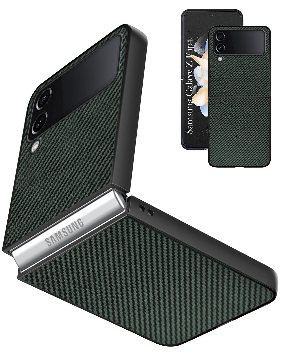 For Samsung Galaxy Z Flip 4 5G Back Flip Case Cover (Craft Printed Design | Hybrid Texture | Inside Microfiber Cloth)