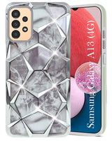 For Samsung Galaxy A13 4G Back Cover Case ( Dual Design Glitter Sparkle and Detachable Diamond Print Case | Soft and Flexible)