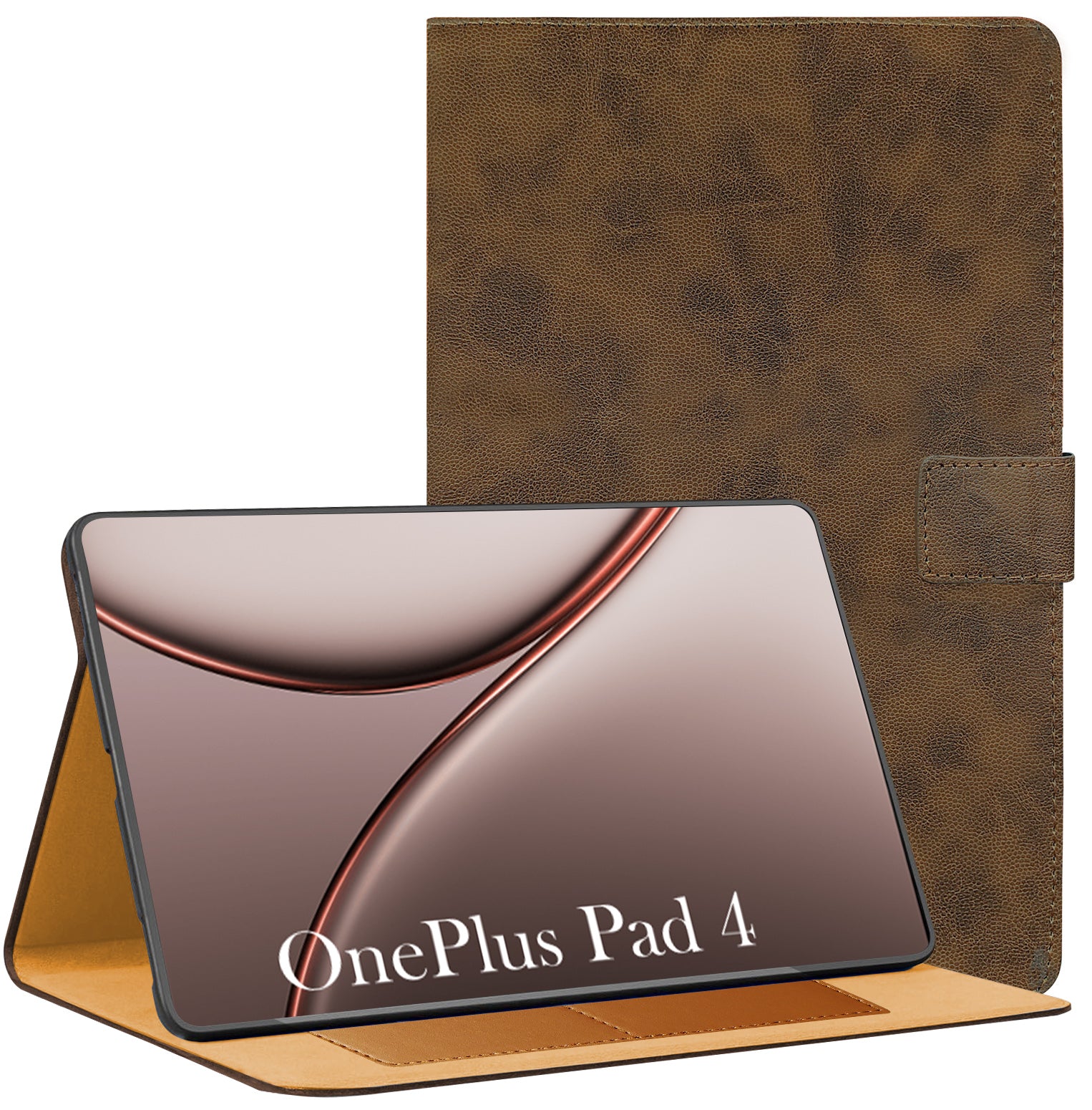 For OnePlus Pad 4 13.2 Inch OPD 2514 Flip Cover Folio Cover (PU Leather | Multi-Angle Smart Stand | Card Storage Slots | Silicone Back Pouch)