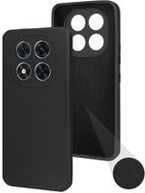 For Redmi Note 14 Pro Back Cover Case ( Matte Finish Silicone with Inside Fiber cloth)