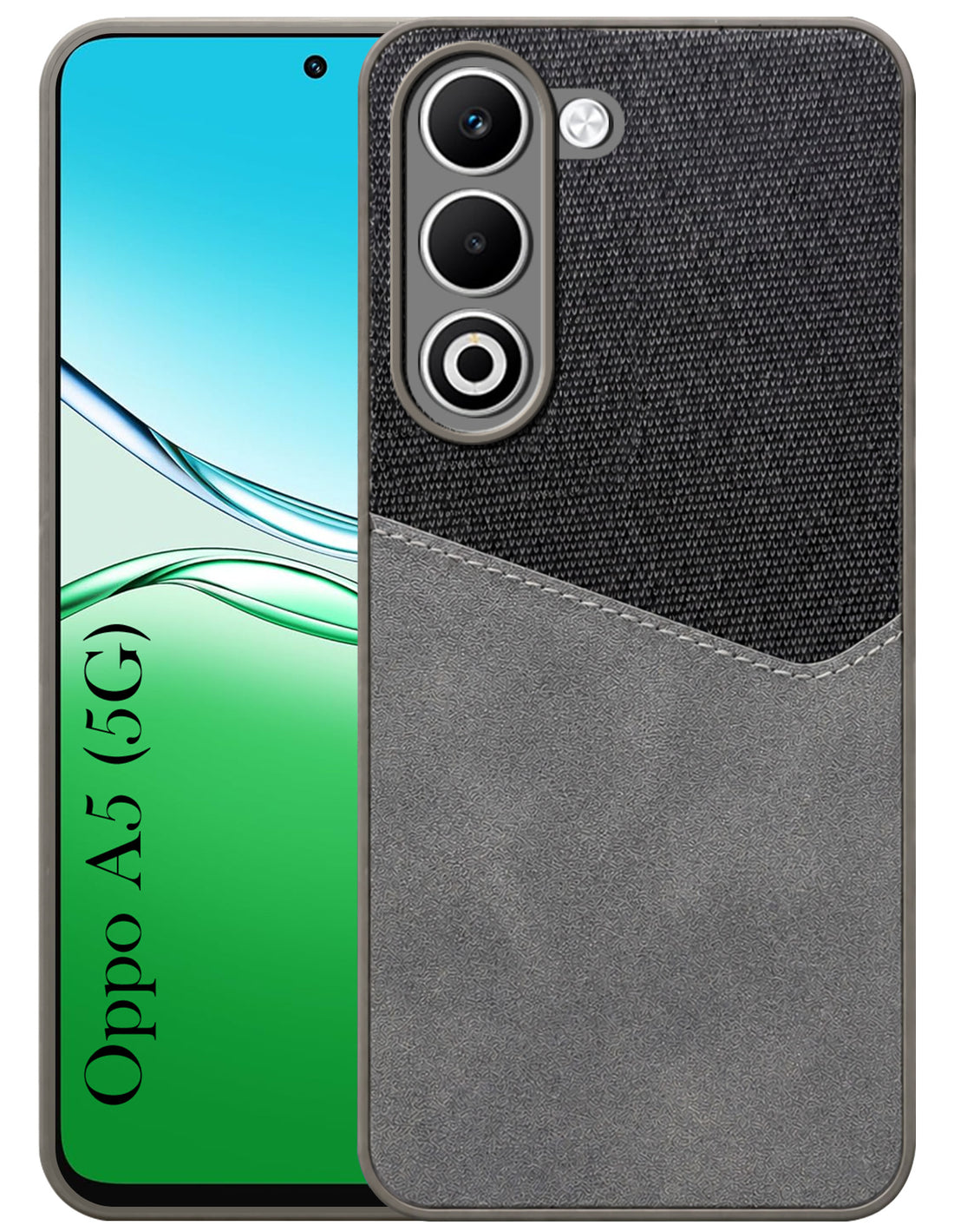 For Oppo A5 5G Back Cover Case (Dual PU Leather Stitch | Professional Minimalist | Soft and Flexible)