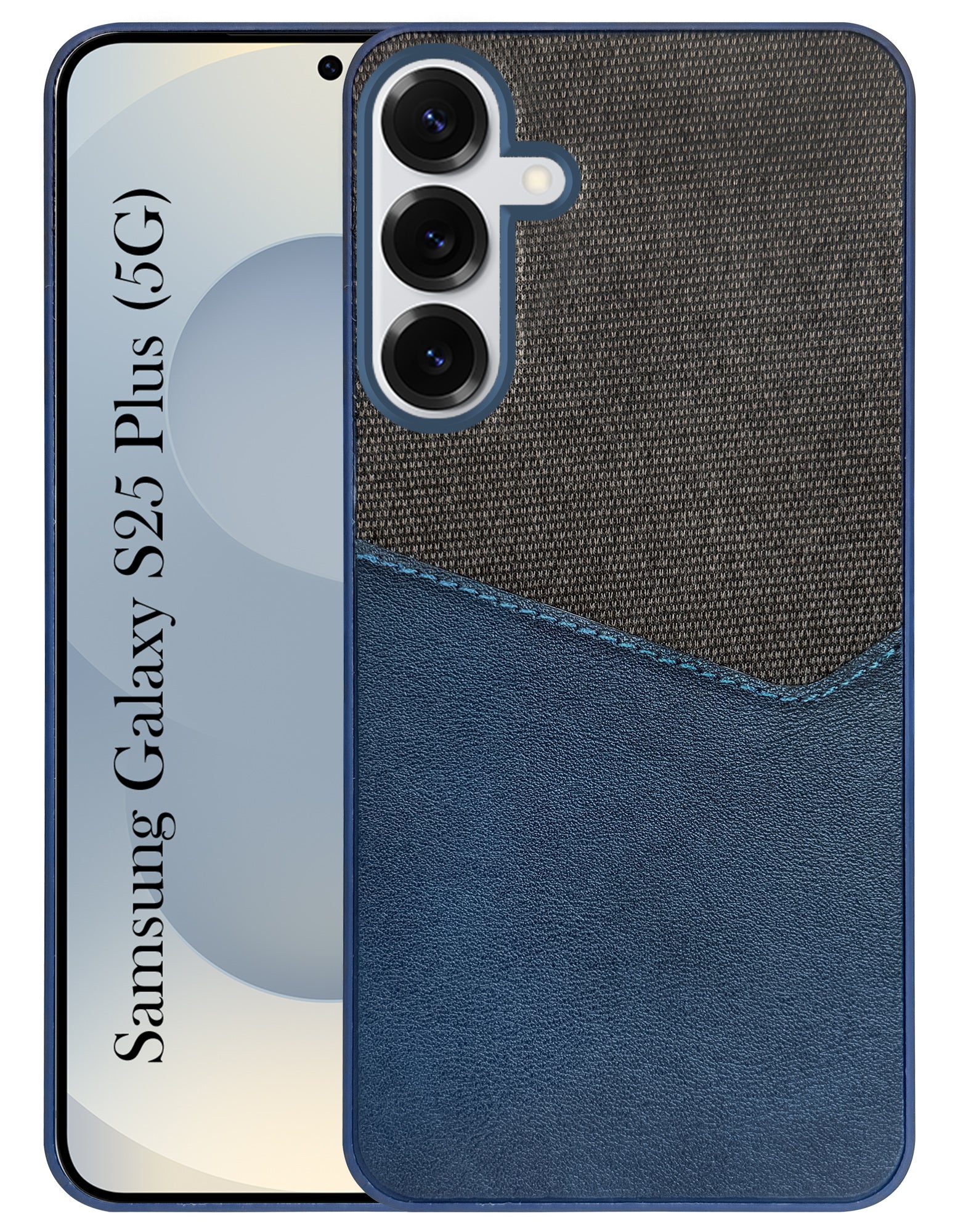 For Samsung Galaxy S25 Plus Back Cover Case (Dual PU Leather Stitch | Professional Minimalist | Soft and Flexible)