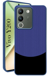 For Vivo Y200 Back Cover Case (Elegant PU Leather Finish | Premium Minimalist Professional | Camera Protection Bump)