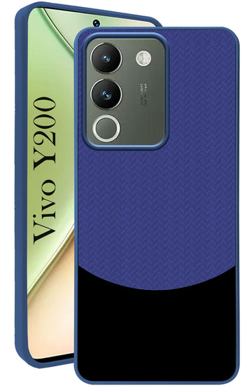 For Vivo Y200 Back Cover Case (Elegant PU Leather Finish | Premium Minimalist Professional | Camera Protection Bump)