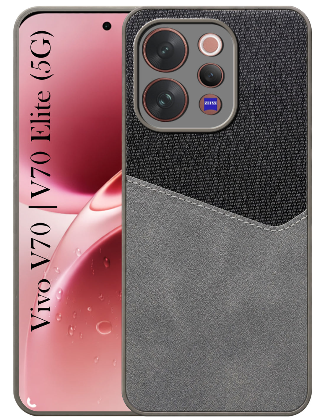 For Vivo V70 | Vivo V70 Elite 5G Back Cover Case (Dual PU Leather Stitch | Professional Minimalist | Soft and Flexible)