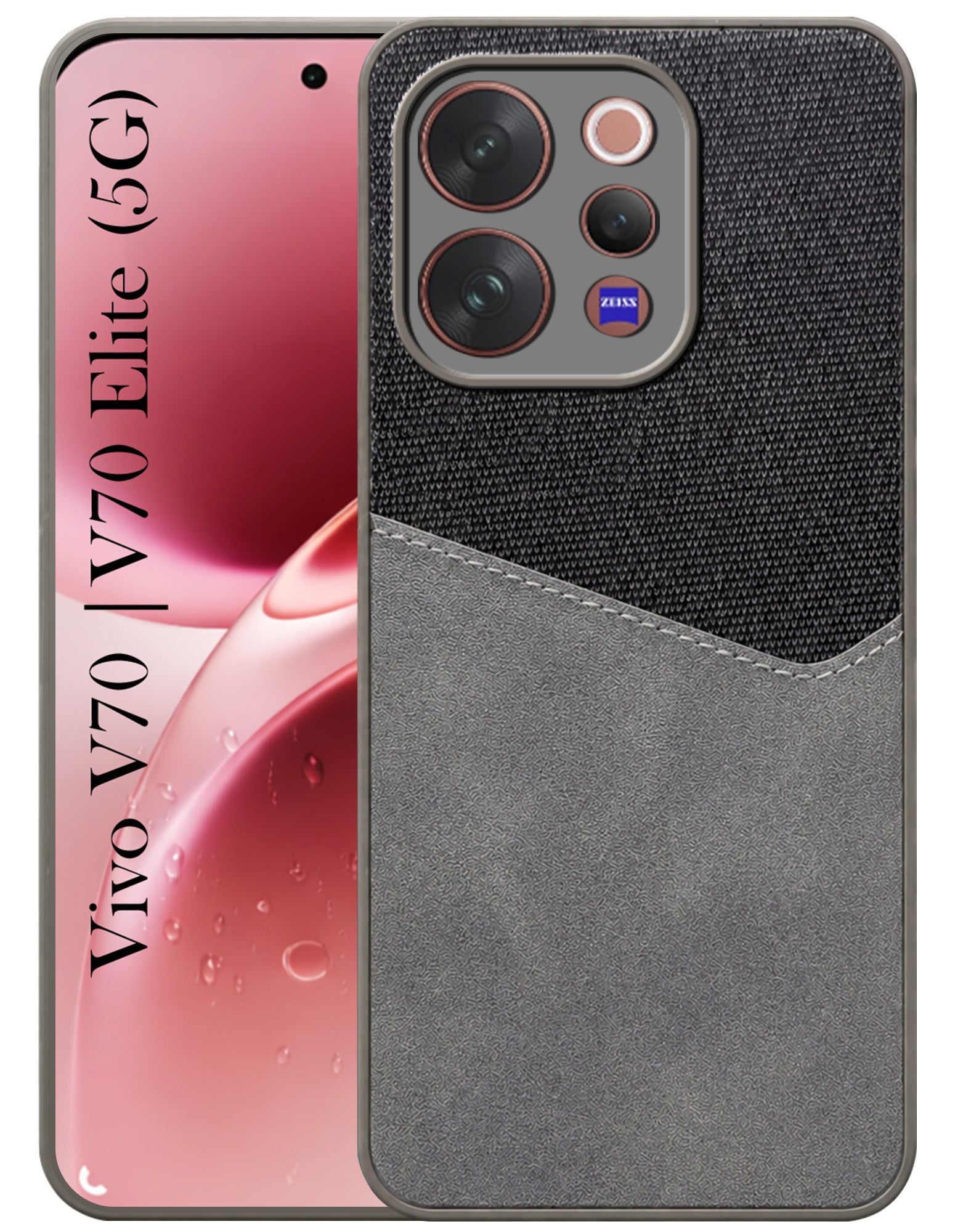 For Vivo V70 | Vivo V70 Elite 5G Back Cover Case (Dual PU Leather Stitch | Professional Minimalist | Soft and Flexible)
