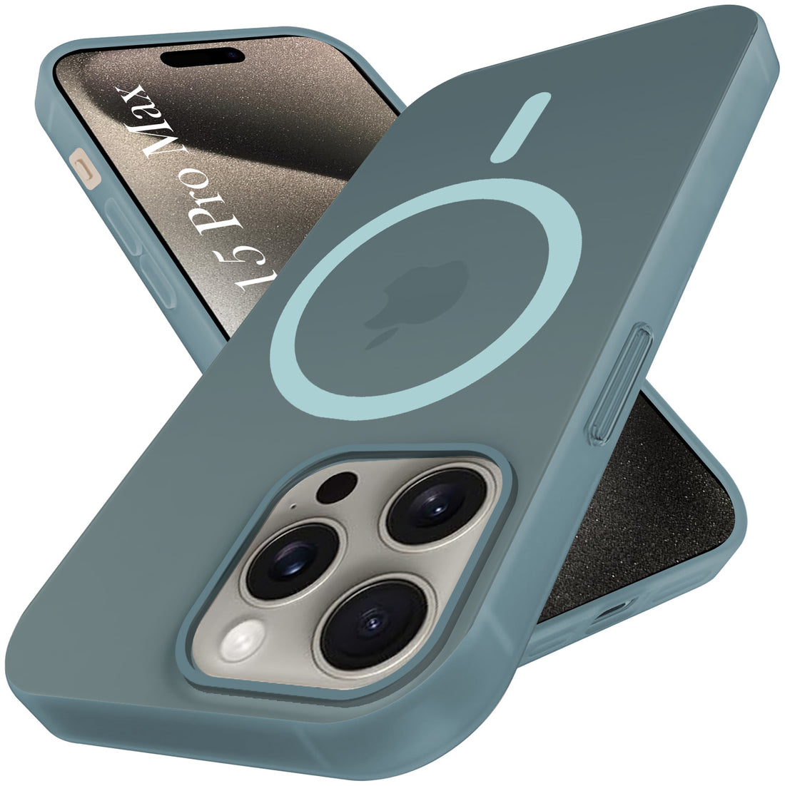 For Apple iPhone 15 Pro Max Back Cover Case  (Frosted Matte Feel | MagSafe Compatible Wireless Charging | Polycarbonate Material)