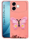 For Oppo F33 Pro 5G Back Cover Case (Soft Butterfly Embroidery | Women Teen Girls | Camera Protection| Matte Silicone)