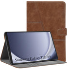 For Samsung Galaxy Tab A9 8.7 Inch SM-X110/X115 Flip Cover Folio Case (PU Leather | Multi-Angle Smart Stand | Card Storage Slots | Silicone Back Pouch)