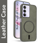 For Realme Narzo 80 Lite 5G Back Cover Case Leather Finish (MagSafe Compatible Wireless Charging | Soft Touch | Camera Bump Protection)