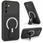 For Samsung Galaxy A35 5G Back Case Cover Metallic (Hybrid Armor Kickstand | MagSafe Compatible | Camera Protection Shockproof)