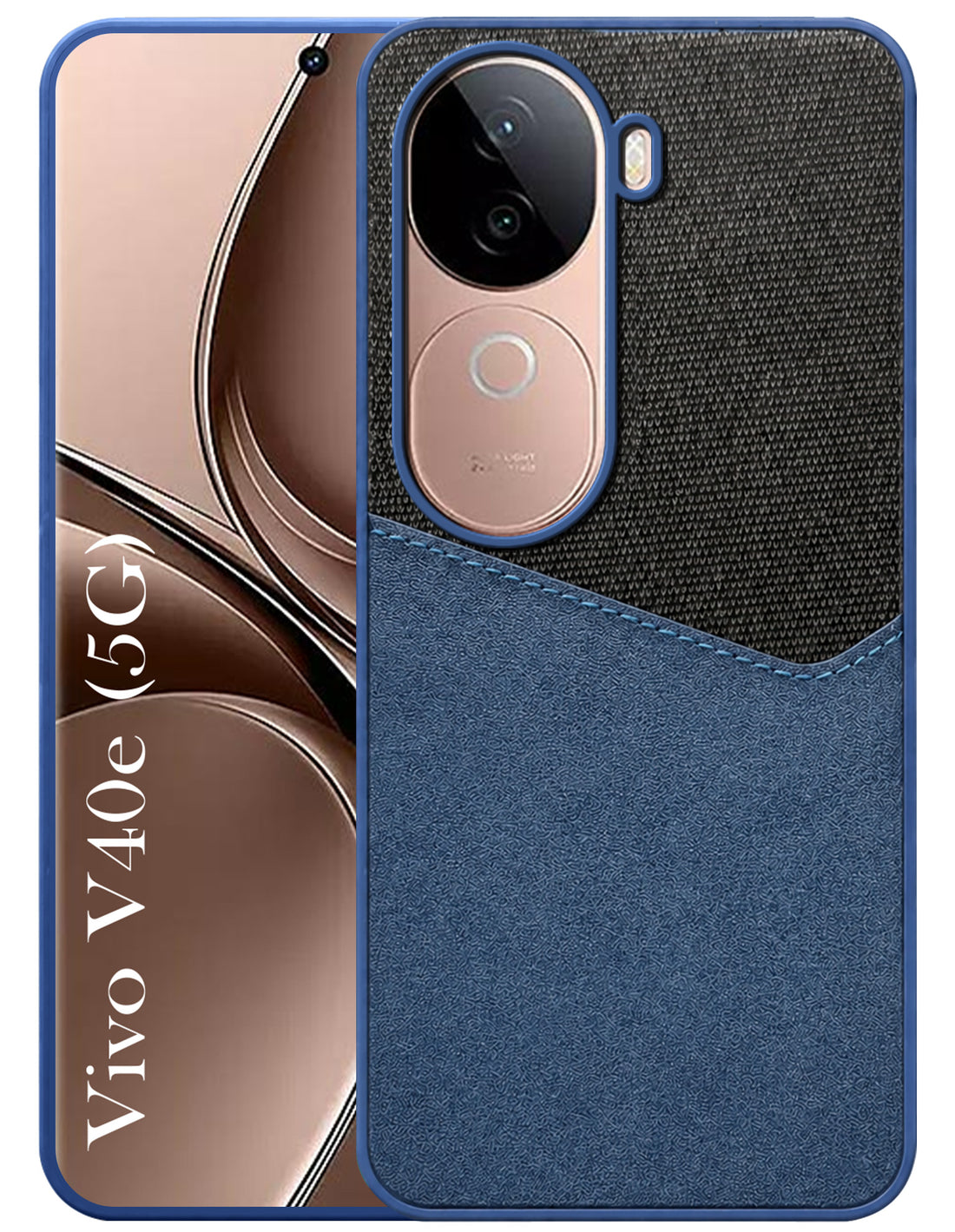 For Vivo V40e Back Cover Case (Dual PU Leather Stitch | Professional Minimalist | Soft and Flexible)