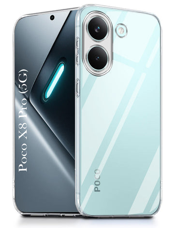 For Poco X8 Pro Back Cover Case Silicone (Clear Shockproof Case with Camera Protection | Soft and Flexible | Transparent)