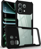 For Infinix Note 60 5G Back Cover Case Hybrid (Shockproof with Polycarbonate Clear Panel | Professional Black)