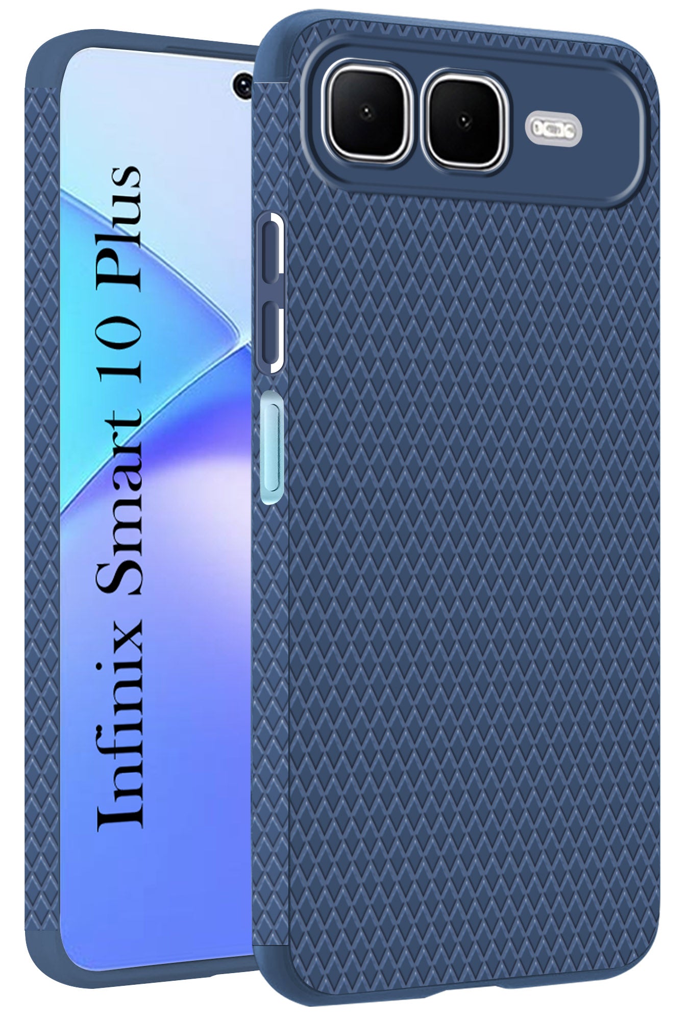 For Infinix Smart 10 Plus Back Cover Case (Camera Protection | Side Grip Texture | Soft and Flexible)