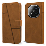 For Redmi Note 14 Pro Plus Flip Cover Case ( Stitched Leather with Magnetic Closure)