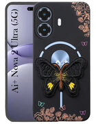 For Ai+ Nova 2 Ultra 5G Back Cover Case (Soft Butterfly Embroidery | Women Teen Girls | Camera Protection| Matte Silicone)