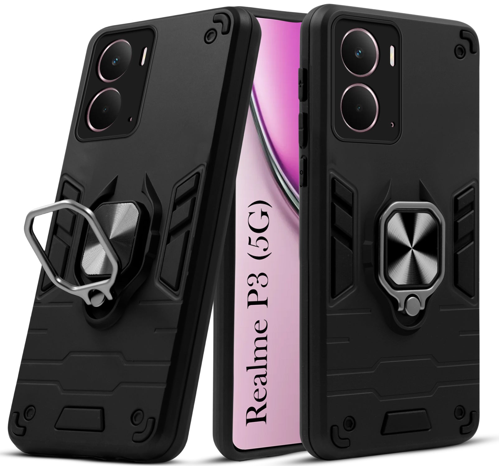 For Realme P3 Back Cover Case (Shockproof Polycarbonate Dual Layer Hybrid Armor)