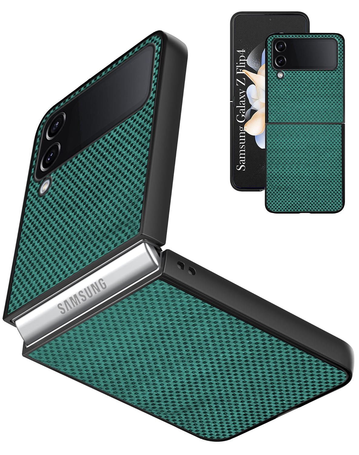 For Samsung Galaxy Z Flip 4 5G Back Flip Case Cover (Craft Printed Design | Hybrid Texture | Inside Microfiber Cloth)