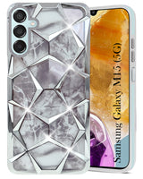 For Samsung Galaxy M15 5G Back Cover Case (Dual Design Glitter Sparkle and Detachable Diamond Print Case | Soft and Flexible)