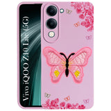 For Vivo iQOO Z10 Lite Back Cover Case (Soft Butterfly Embroidery | Women Teen Girls | Camera Protection| Matte Silicone)