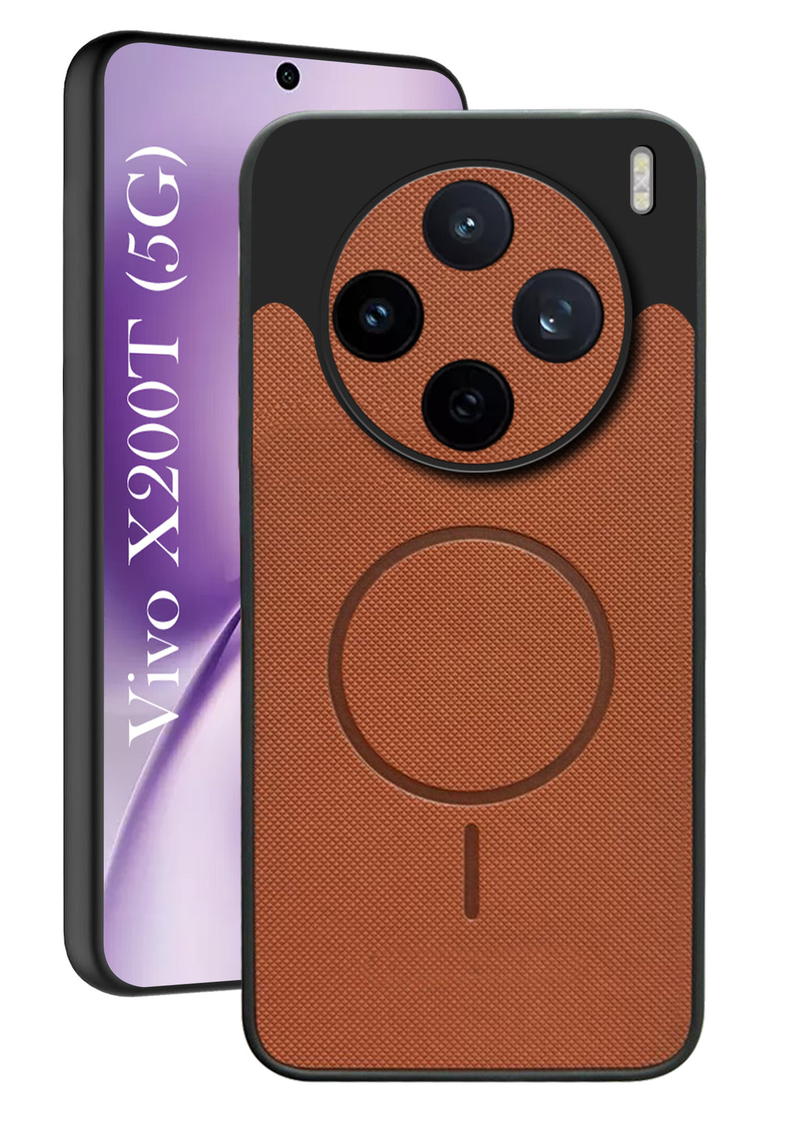 For Vivo X200T Back Cover Case PU Leather (Texture Grip Design | Professional Minimalist | Camera Protection | Soft and Flexible)