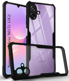 For Samsung Galaxy M17e Back Cover Case Hybrid (Shockproof with Polycarbonate Clear Panel | Professional Black)