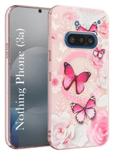 For Nothing Phone 3A Back Cover Case (Cute Floral Design | Flower Print for Girls | MagSafe Compatible Wireless Charging)