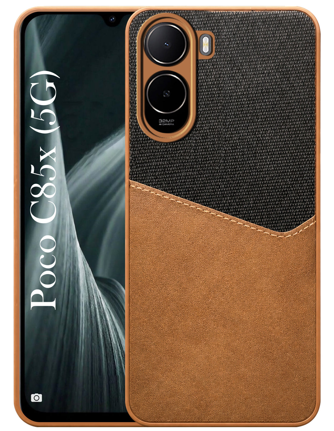 For Poco C85x 5G Back Cover Case (Dual Colour Stitch | Professional Minimalist Feel | Soft and Flexible)