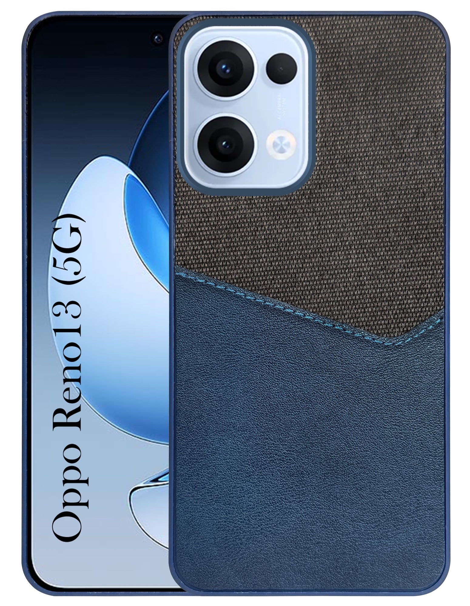 For Oppo Reno13 | Oppo Reno 13 Back Cover Case (Dual PU Leather Stitch | Professional Minimalist | Soft and Flexible)